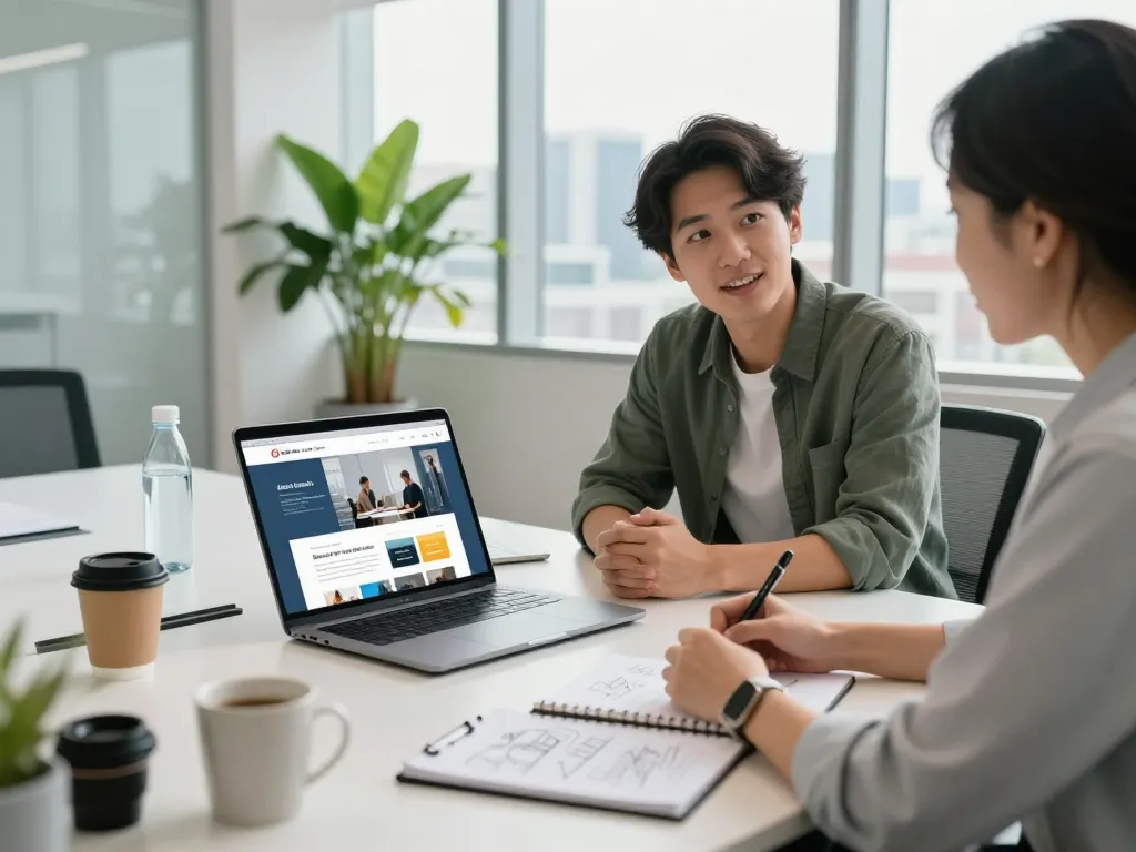 Hire web designer for professional consultation in a modern office