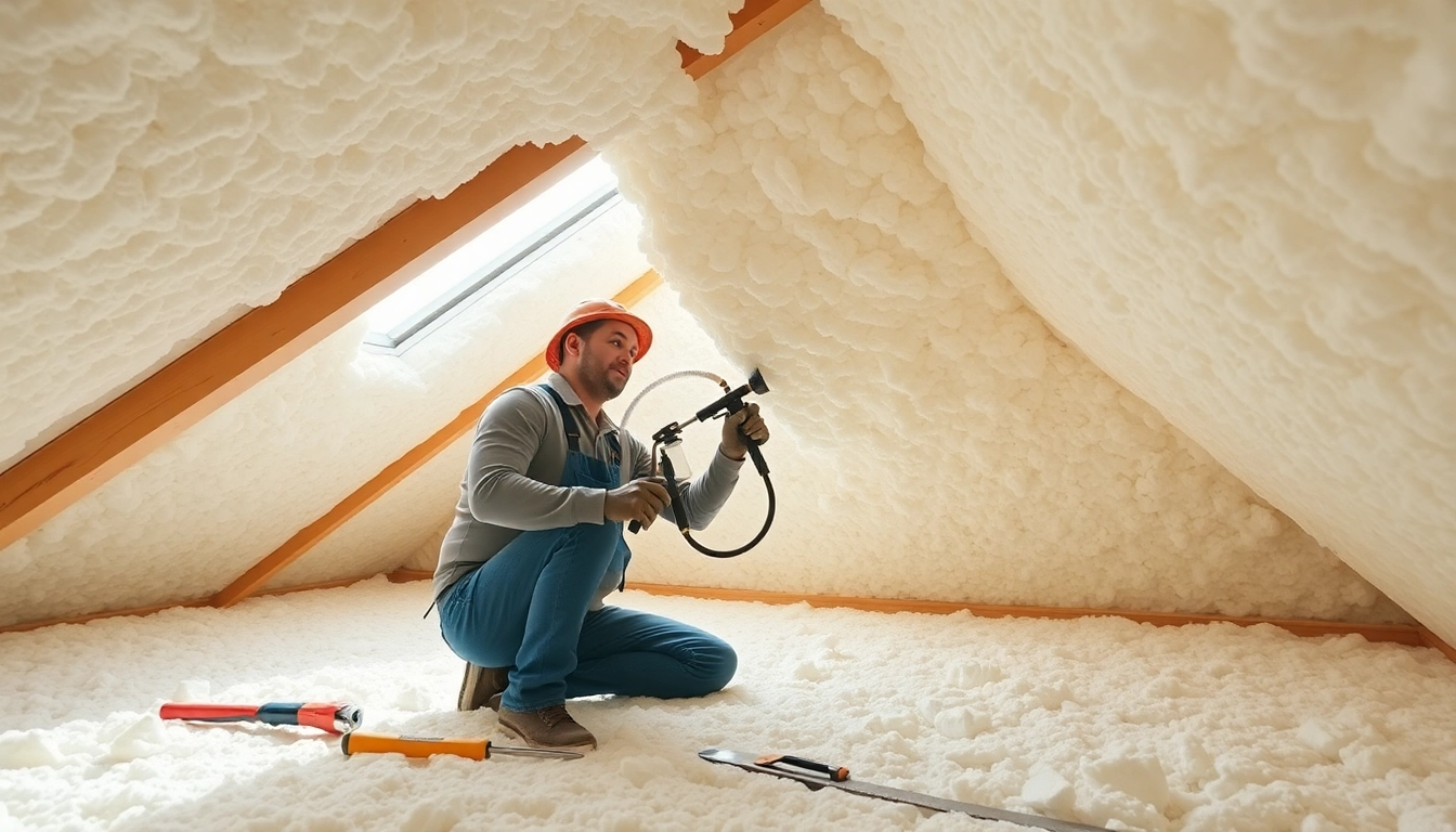 Efficient spray foam loft removal process by a professional contractor in a residential setting.