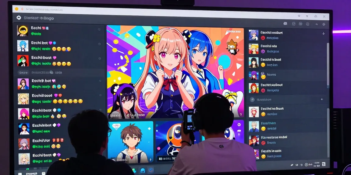 Engaging Discord scene showcasing users interacting with the ecchi bot and sharing diverse ecchi content.