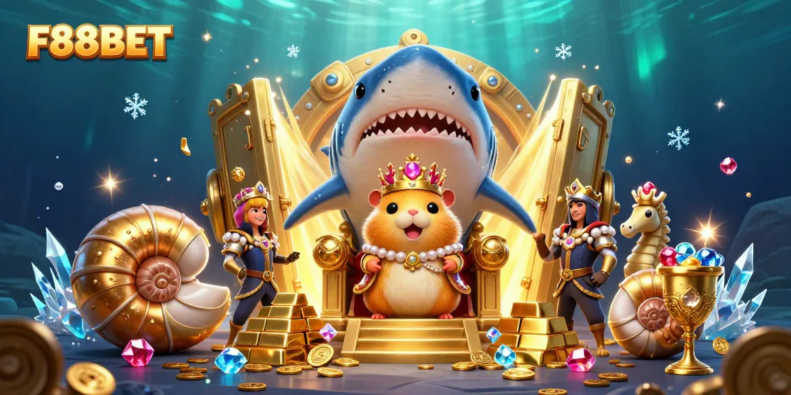 Experience thrilling wins at F88BET with our epic underwater casino adventure illustrated.