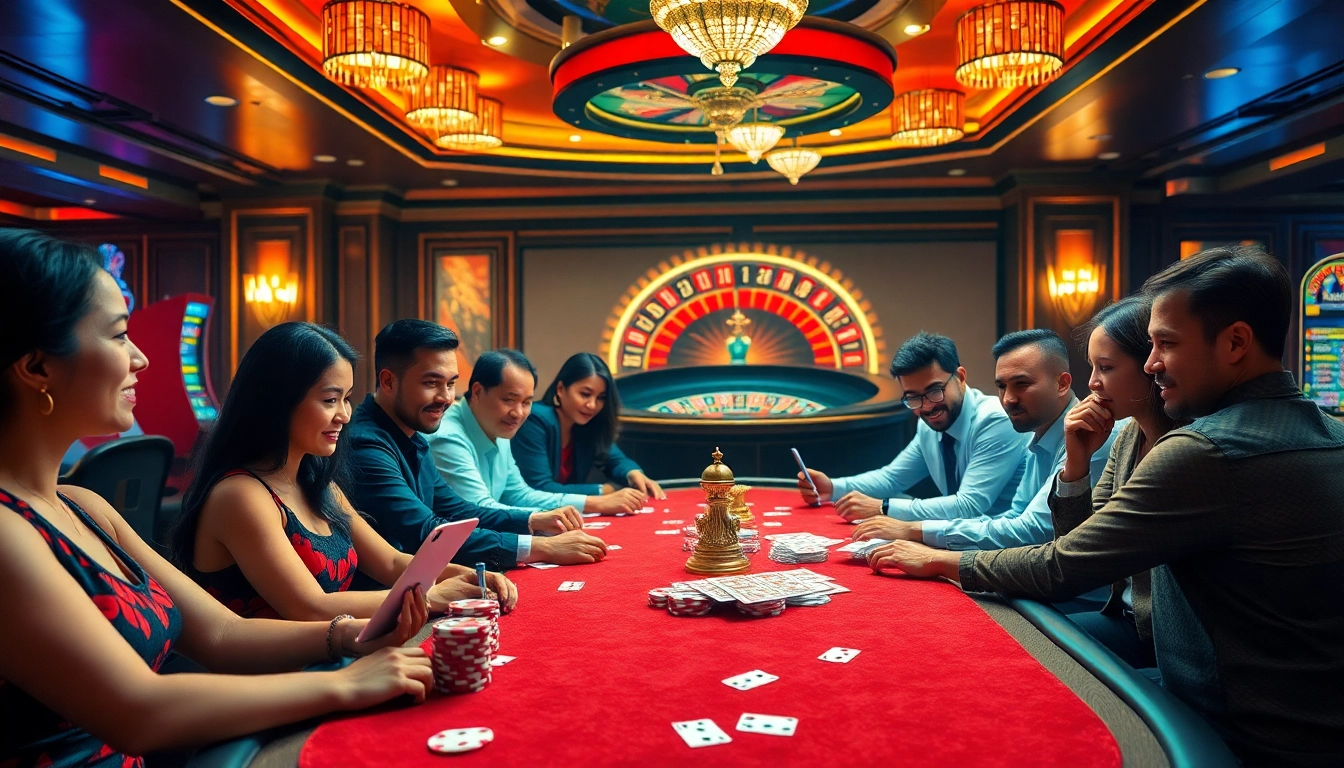 Exciting scene at 79kingvip.autos casino with colorful slot machines and dynamic gambling activities.