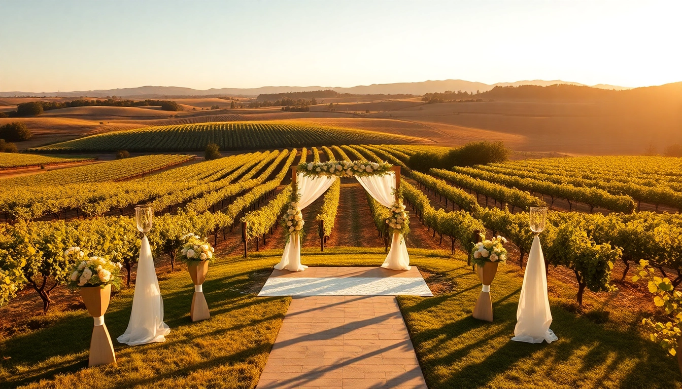 Captivating view of northern California wedding venues with lush vineyards and elegant decor.