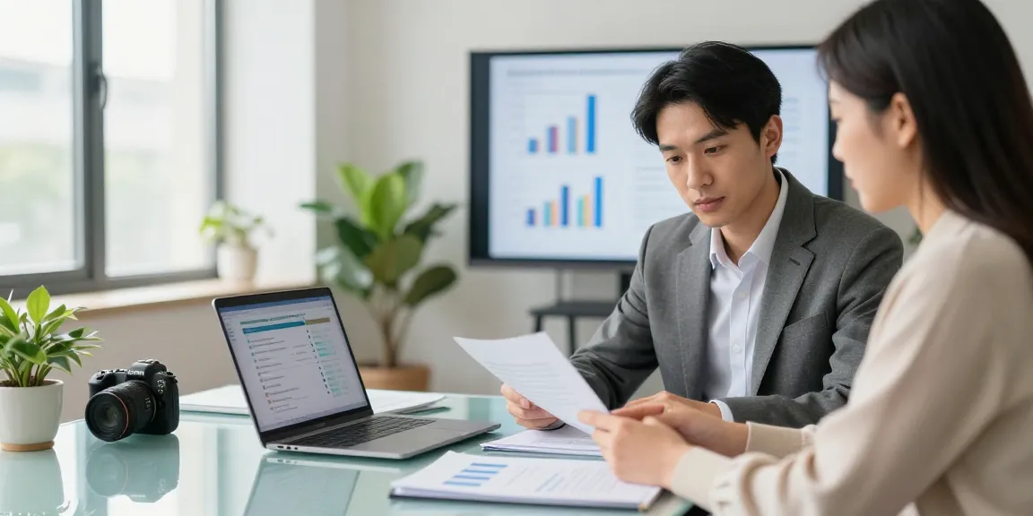 Financial advisor discussing retirement income plans with a client in a modern office.