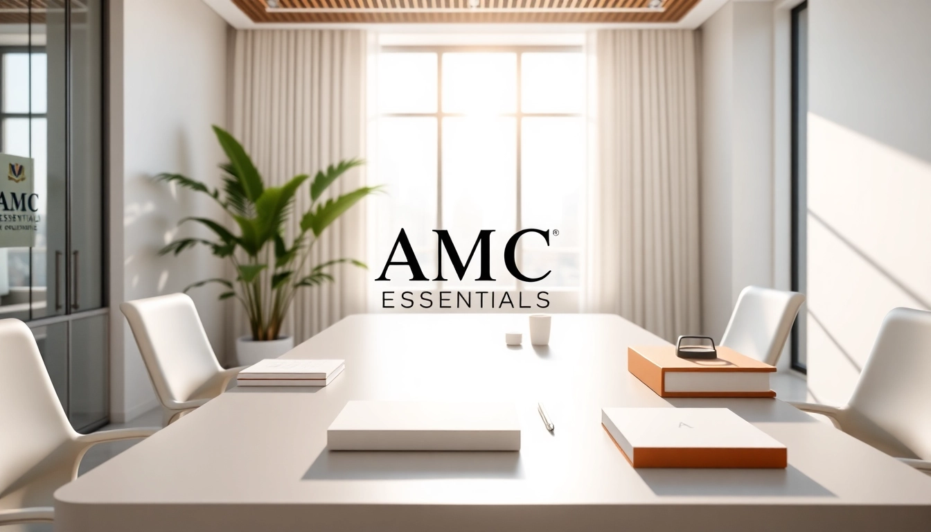 Showcasing AMC Essentials in a sleek professional office setting that highlights organization and elegance.