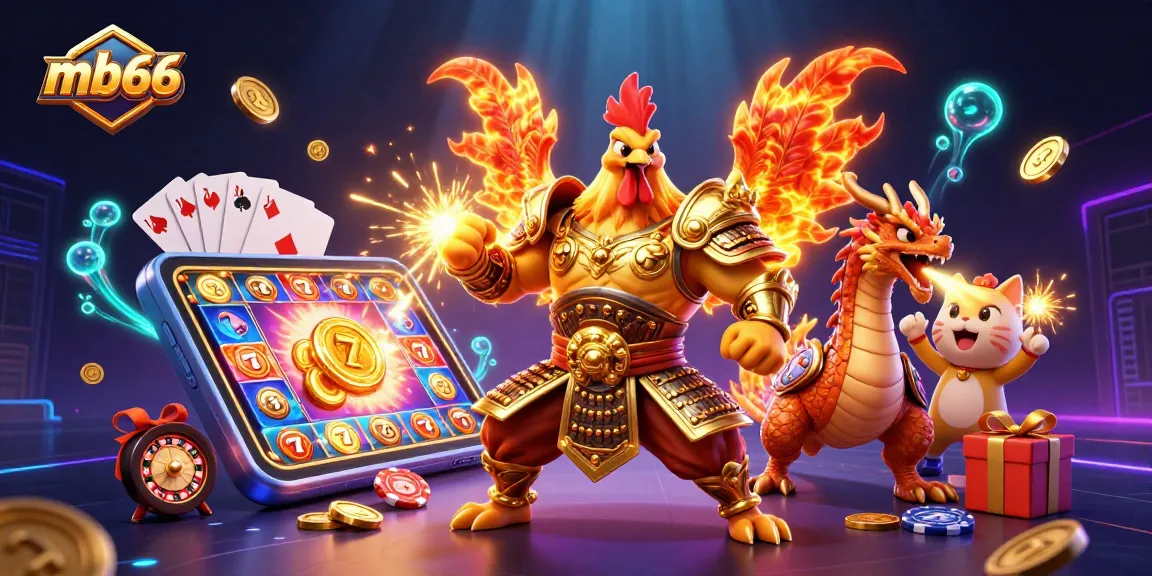 Spin the reels with mb66 in an exciting 3D casino scene featuring dynamic characters and vibrant game elements.