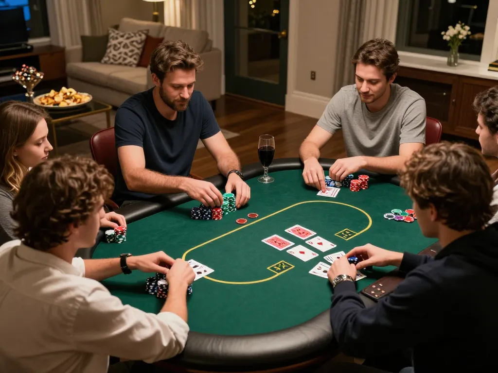 Join friends for a thrilling poker night showcasing lucky88 uy tín with strategic gameplay and engaging atmosphere.