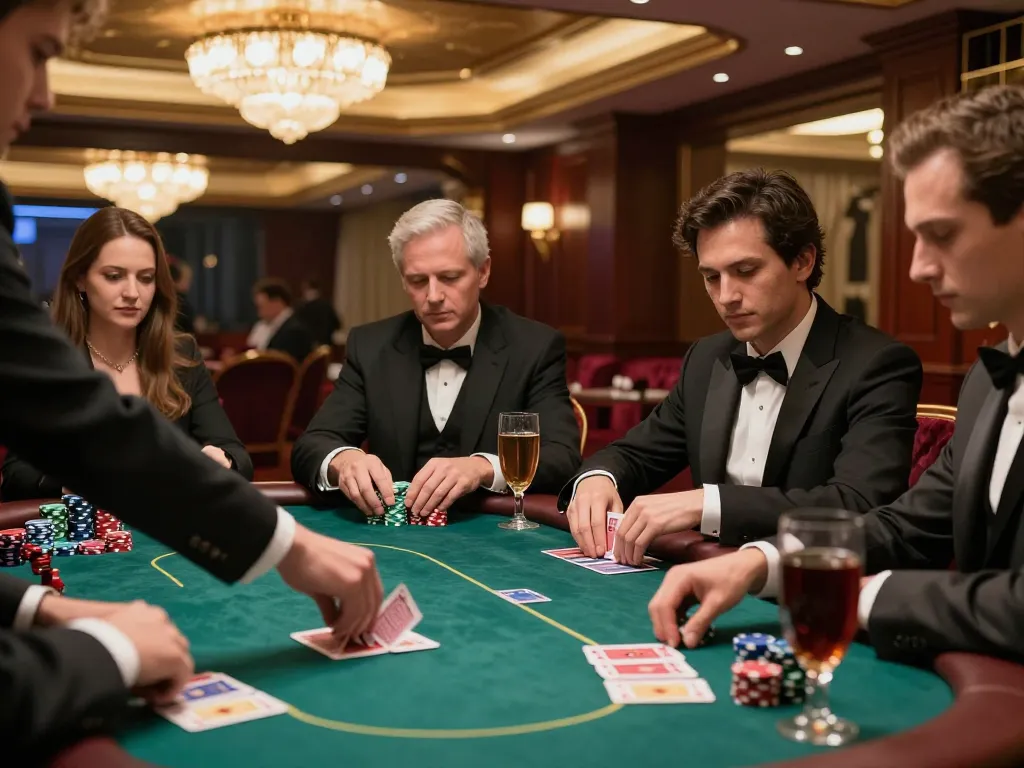 Experience red88 in a luxurious gaming atmosphere with intense poker gameplay and upscale decor