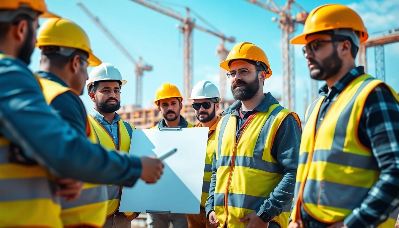Workers actively participating in construction safety programs during a safety training session.