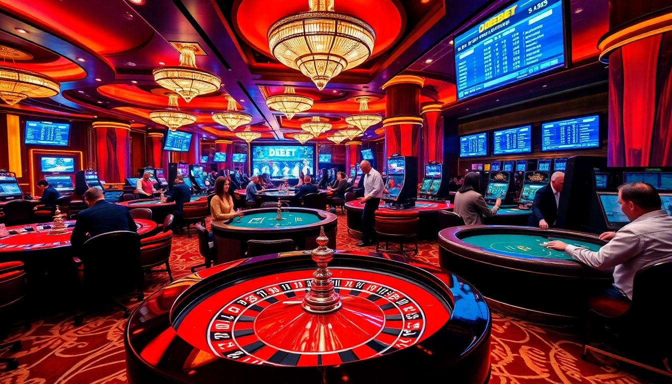 Experience the thrill of Cổng Game DEBET with exciting casino games and vibrant betting scenes.