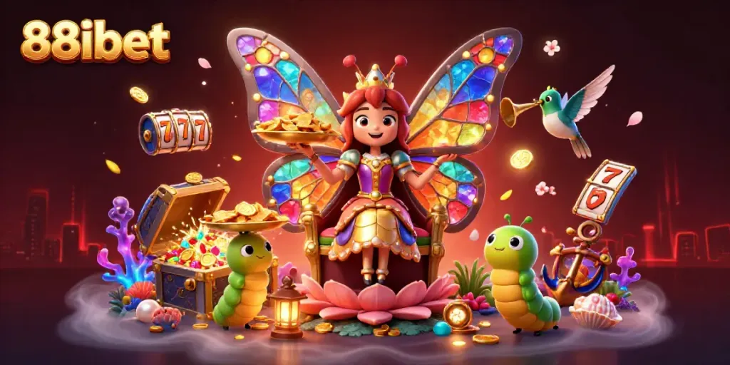 Experience exhilarating gameplay with 88ibet's vibrant casino-themed illustration showcasing exciting slot reels.