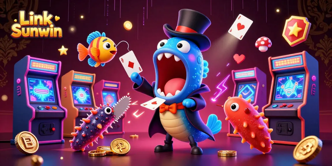 Engage in thrilling gaming experiences with Link Sunwin, showcasing vibrant characters and dynamic casino elements.